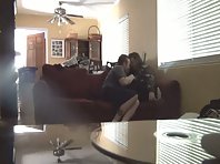 Cheating wife takes cock on the family couch